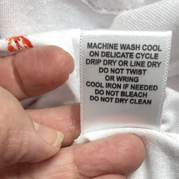 Emily Daniels Polo Top, Size Medium, Lobster Print, Roll Tab Short Sleeve NEW - Picture 12 of 12